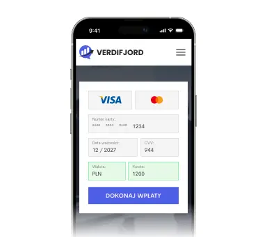Dodanie środków dzięki Verdifjord app mobilnej